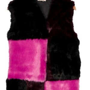Marni Black and Pink Fur Vest